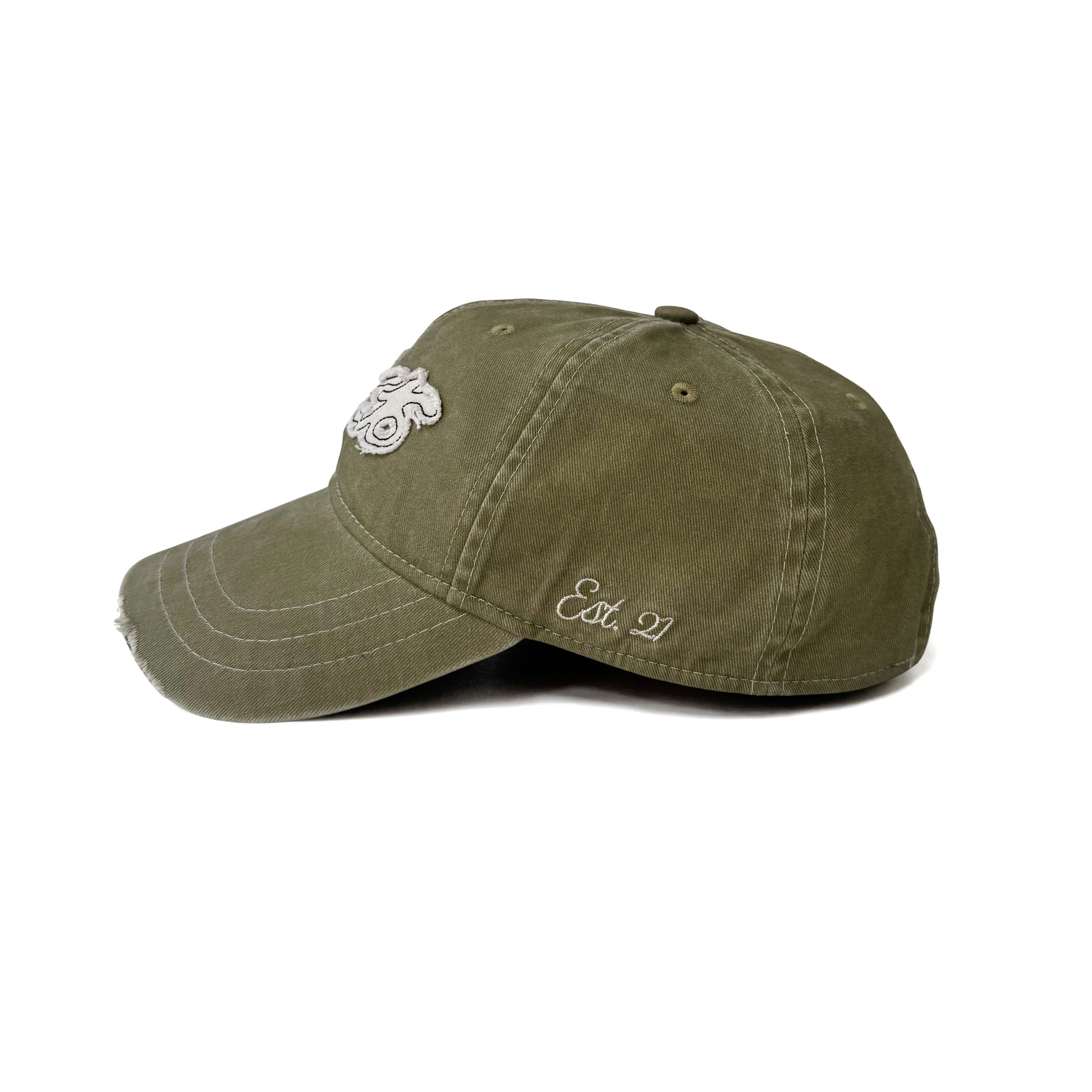 DISTRESSED CAP (OLIVE)