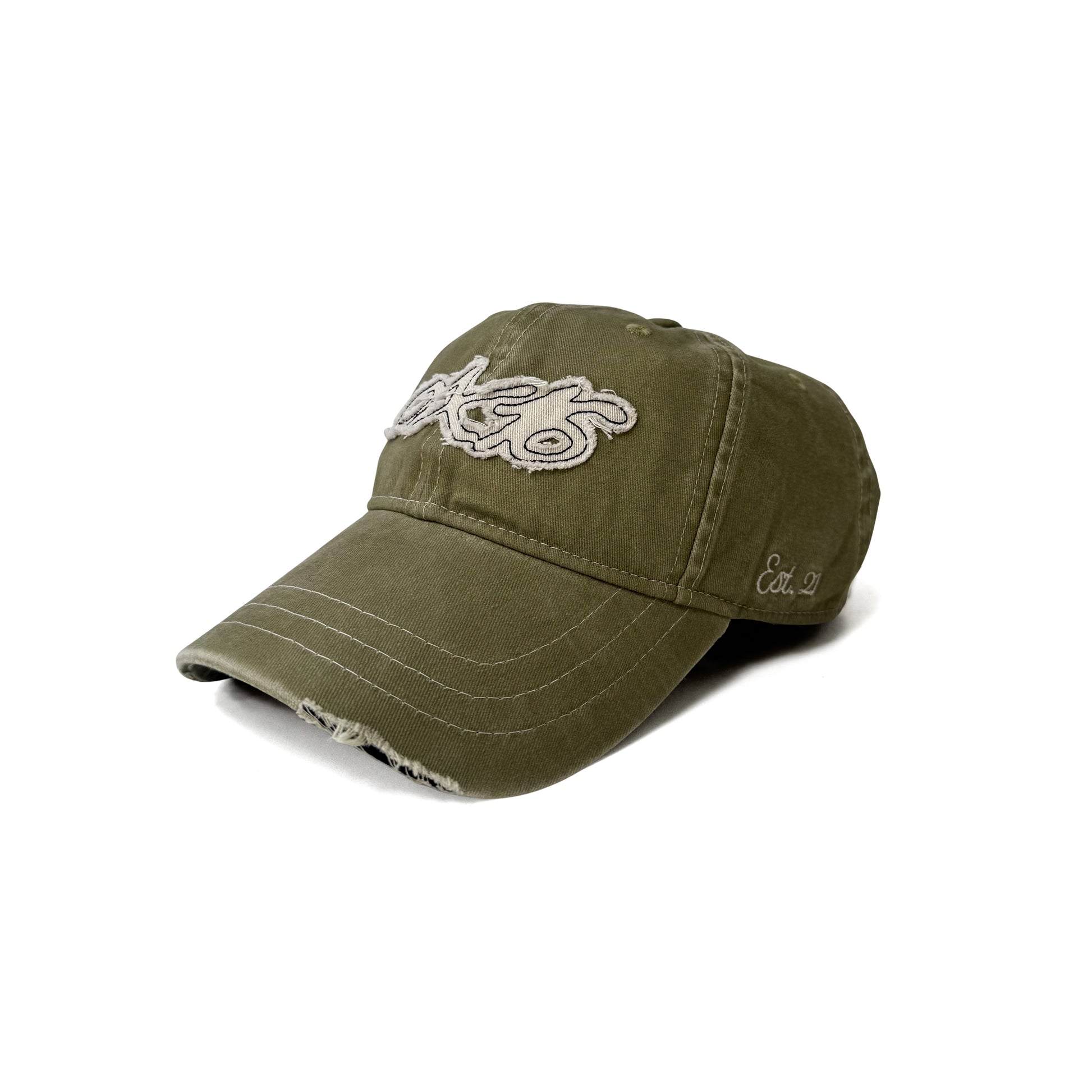 DISTRESSED CAP (OLIVE)